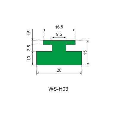 China Food Conveyor System Side Guide Profiles WS-H03 UHMW Wear Band Extrusion PE HDPE UHMW-PE Plastic Chain Guide Rails 1000 For Conveyor for sale