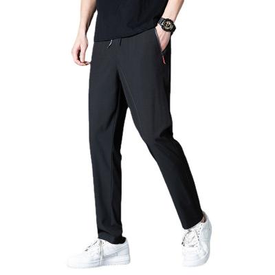 China Men's Nine Point Pants Summer Anti-wrinkle Air Conditioning Straight Loose Fashion Casual Ice Silk Men's Slim Pants Breathable Trousers for sale