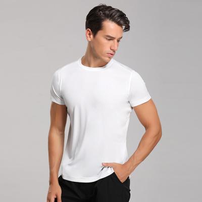 China High Quality Custom Logo White Anti-Wrinkle T-shirts or Men's Polyester Quick Dry Workout T-Shirts for sale