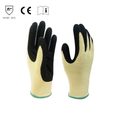 China Comfortable High Quality Construction Hand Protection Industrial Electrician Yellow Black Gloves for sale