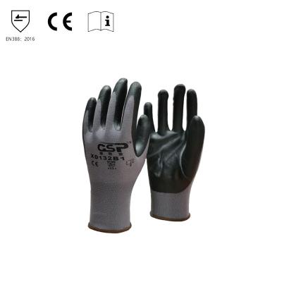 China Hot Selling Hot Selling Anti Oil Nitriles Comfortable Cheap Black Custom Military Gloves Sandy Coated Hand Protection for sale