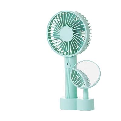 China With Mirror Promotional Gifts USB Handheld Mini Portable Fan With Mirror And Stand for sale