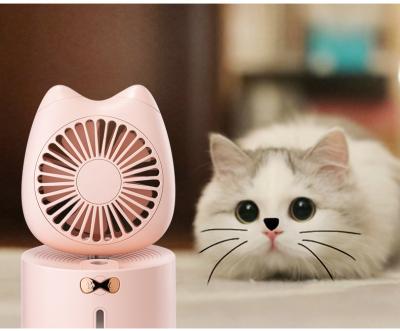 China Novelty Gifts RTS Air Water Jet Fan Hotel Mini Coolers USB Rechargeable Portable Adjustable Table Fan with 7C Humidifier Lights for sale