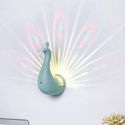 China Modern Creative Remote Control Home Lamp 7 Color Small Projection Peacock USB Night Light Led Lamp Birthday Gift for sale