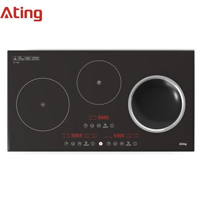 China Hot Sale Hotel Household Three Burner 3500w CE Bulti In Hotpot Electric Multi Cooking Induction Cooker for sale