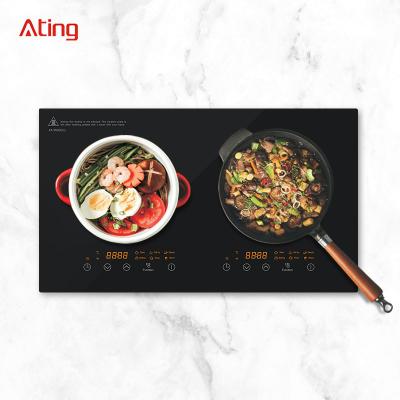 China Hot Selling Hotel Built in OEM CE Cooktop 2 Electric CB ETL 3500W 240V Flat Burner Double Burner Induction Cooker for sale