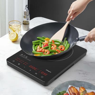 China Hotel new arrive electric induction stove black CE hot plate 2200W single cooktop induction cooker for sale