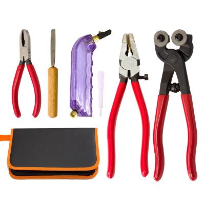 China High Quality Cutting Tool Kit Glass Mosaic Mini Tile Pliers Tools With Pliers 5 Piece Sets With Soft Case for sale