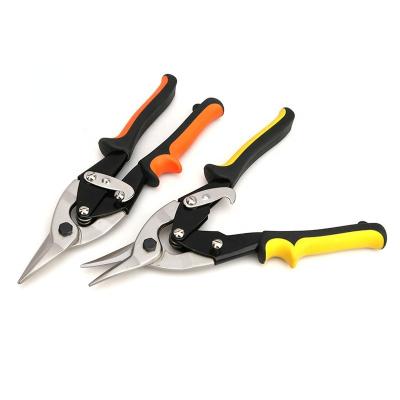 China Cutting Aviation Snips One-Hit Scissors Regular Tin Cutting Shears Tin Snips Cutter Scissors With PVC Handle for sale