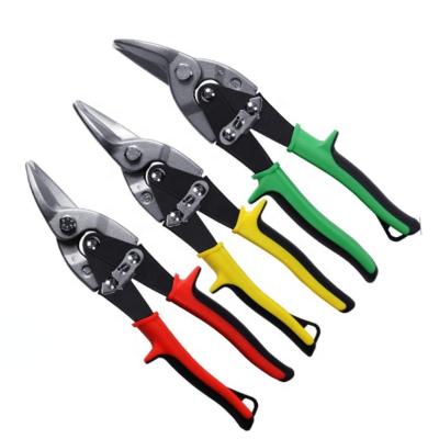 China Serrated Blades 10inch Aviation Tip Drop Forged Carbon Steel Serrated Cutting Sheet Metal Tin Aviation Snips Resistant for sale