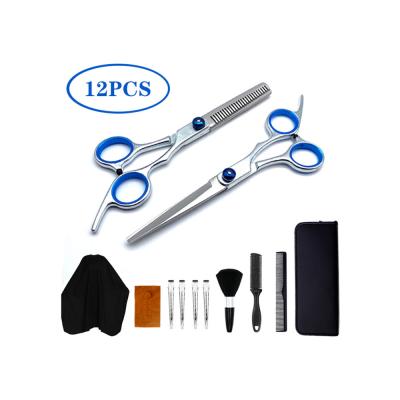 China 12 Pieces 4cr Japan Hair Scissors Scissors Kit Cut Hair Cutting Salon Scissors Set Barber Scissors for sale