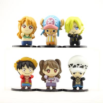 China Cartoon Toy Top Selling A set of Japanese Cartoon Figures Anime 6pcs cake decoration luffy action number factory made for sale