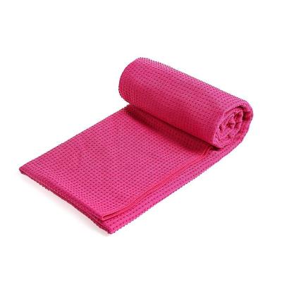 China Sustainable Microfiber Yoga Mat Towel With Silicone Non-slip Sweat Sports Mat Towel Portable Wicking Yoga Hot Towel for sale