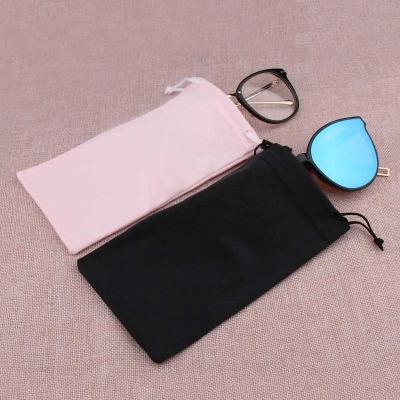 China Optical Glass Sunglasses Packing Custom Soft Drawstring Microfiber Eye Glass Sunglasses Bag Pouch Case Cheapest Wholesale for sale