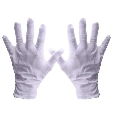 China Jewelry Cloth Finger Gloves Guantes China Low Price Promotion Customizable Logo Fingerprint Prevent Jewelry Polishing Super Soft White for sale