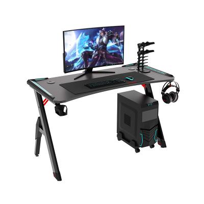 China Factory Direct New Model Premium Price RGB Gaming Desk PC Office Home Office Adjustable (Height) With LED Light H-Shape Game Table for sale