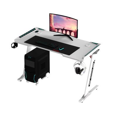 China 2021 Hot Selling Factory Direct White RGB Extendable Gaming Table PC Office Desk for sale