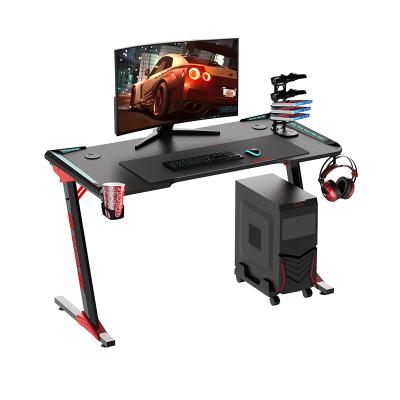 China Hot Sell Factory Adjustable RGB Z-shape Amazon Gaming Desktop E-sports PC Desktop Home Office Direct Office Home Office with LED Light for sale