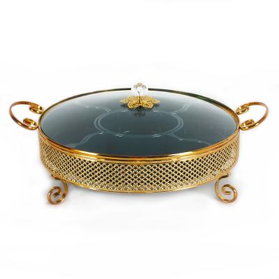 China Stocked 2022 High Quality Metal Footed Dry Fruit Bowl Ceramic Bowl For Home Decoration for sale