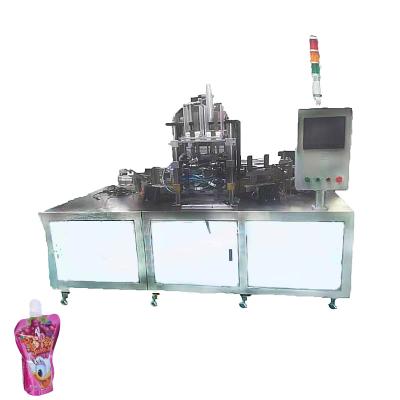 China Factory HSBJ-XZD-CT2 Three Side Seal Drinking Jelly Milk Pouch Liquid Stand Up Spout Bag Making Machine for sale