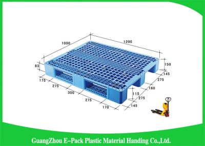 China Dubbele Kanten 4 - Manier Stapelbare Plastic Pallets, Plastic Steunbalkenpallets 1200 X 1000mm Te koop