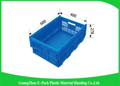 China Light Weight Plastic Folding Storage Boxes , Collapsible Plastic Storage Crates for sale