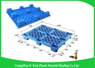 Chine Palettes en plastique faites face simples d'exportation, 3 palettes en plastique industrielles de dérapages pour l'industrie alimentaire à vendre