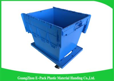 China 60L Large Plastic Storage Boxes With Lids , Plastic Shipping Containers With Attached Lids for sale