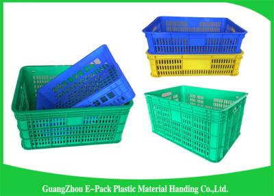 China 50.4L HDPE Plastic Food Crates / scratch proof stackable plastic storage bins for sale