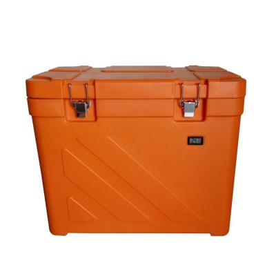 Chine Boîte fraîche isolée en plastique non-toxique orange, boîte de rangement froide du pique-nique 110L à vendre