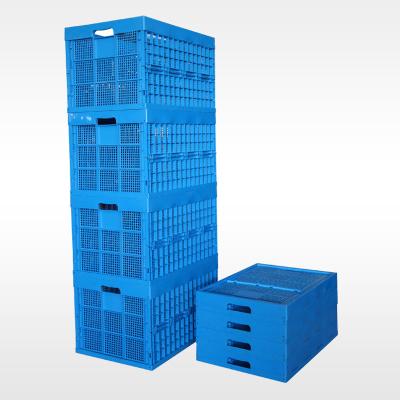 China Large 800 mm Plastic Collapsible Crates With 4sets Casters Option for sale