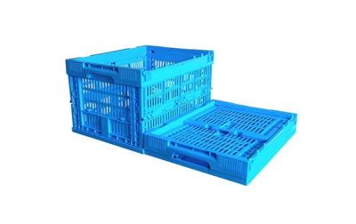 China Small Size 400*300mm Blue Fruit And Vegetable Plastic Crates for sale