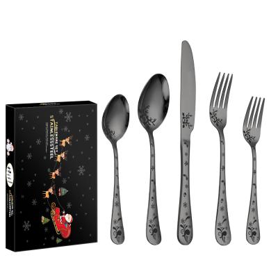 China Viable Stainless Steel Flatware Gift Boxes Hanging Stainless Steel Cutlery Set Knife Set Teaspoon And Fork Sets Flatware for sale