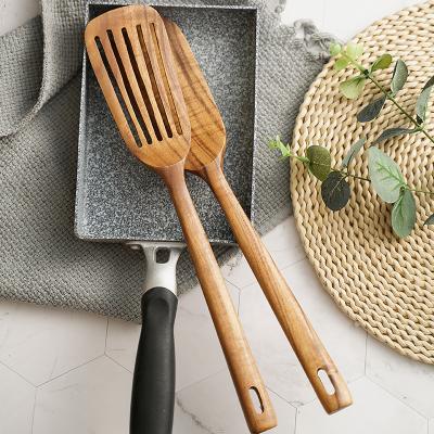 China Household Spatula Set Non Stick Wooden Spatula Eco-Friendly Square Spatula Heat Resistant Silicone Cooking Set for sale