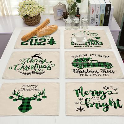 China Stocked Merry Christmas Place Mat Ornament Christmas Decoration For Christmas Table Home Decor for sale