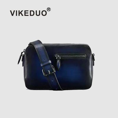 China Vikeduo Best New GENUINE LEATHER Handcrafted Men's Accessories Genuine Calf Leather Shoulder Bag Men For Outdoor Walking for sale