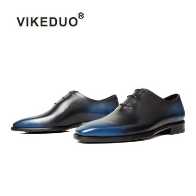 China Vikeduo Durable Oxfords Blue Black Hand Made Wholesale Men's Shoes Hong Kong Formal Style Fashion Mens Leathers for sale