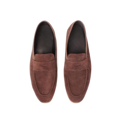 China VIKEDUO China Brand Design Penny Loafers Casual Leather Loafer Classic Stylish Shoes Men Durable Handcrafted Suede Brown For Male for sale