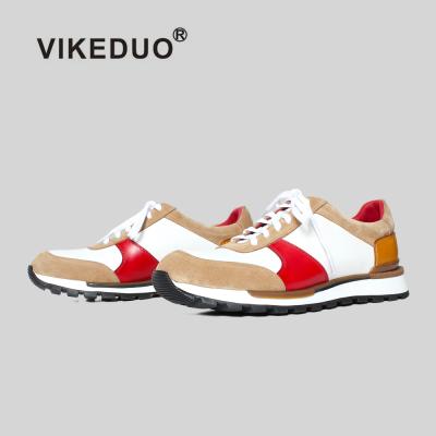 China Vikeduo Breathable Handcrafted New Products Colorful Fashion Shoes Men's Collection Man Designer Shoes Casual Leather Sneakers for sale