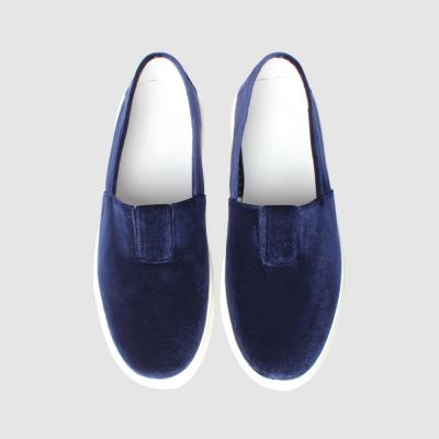 China Vikeduo Unique Handcrafted Rubber Men's Breathable Blue Velvet Slip On Brown Sneakers Man Hemp Shoes Summer Casual for sale