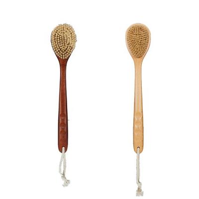 China Long Handle Woodem Bristle Back Natural Body Skin Wooden Bath Brush, Long Handle Bath Brush for sale