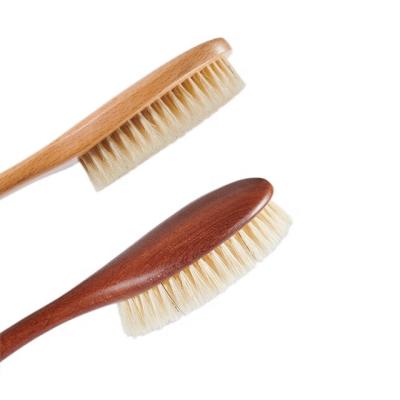 China Long Handle Natural Boar Hair Cellulites Exfoliating Body Smoother Dry Skin Bath Brush for sale