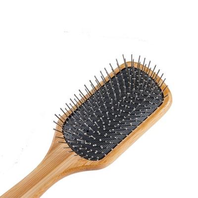 China Eco-Friendly Wooden Hairbrush Cushion Paddle Hairbrush Paddle Detangler Brush Boar Bristle Hair Bamboo Daily Bamboo Brush for sale