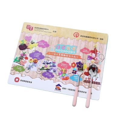 China Restaurants Fabric Rectangle Low Price Custom Viable Custom Logo PP Printed Vinyl Silicone Plastic Laminated Table Place Mat for sale