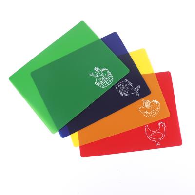 China Viable Cutting Board Mats Flexible Plastic Colored Mats from Amazon with Food Icons Back and Dishwasher Safe, Non-Porous, Non-Slip Safe, Set of 4 for sale