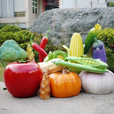 China Europe Resin Artificial Vegetables Fruit Pumpkin Watermelon Strawberry Pineapple Sculpture Mall Fiberglass Outdoor Decoration for sale