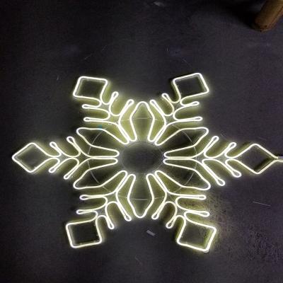 China Christmas Customize 220V 110V White Christmas LED Snowflake Rope Light Pattern Outdoor Decoration for sale