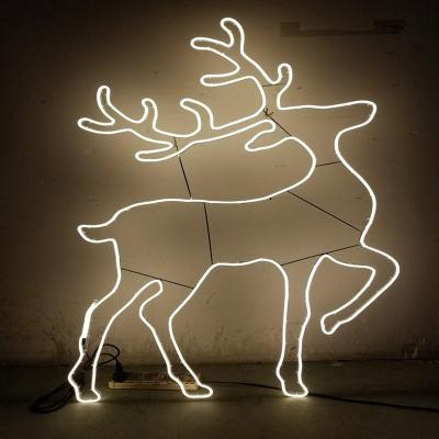 China Christmas Customize 220V 110V 2D LED Lighted Christmas Reindeer Pattern Rope Outdoor Neon Light for sale