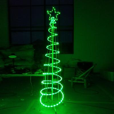 China Outdoor Christmas 2D Christmas LED 220V 110V Lit Rope Light Spiral Christmas Tree 90 SUNRISE 65 80 Customizable 6000 IP65 IP44 10000 for sale