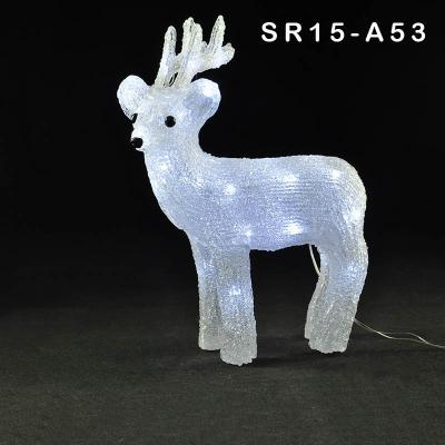 China Like New 3D Picture Outdoor Christmas White LED Lighted Large Animated Led Acrylic Reindeer for sale